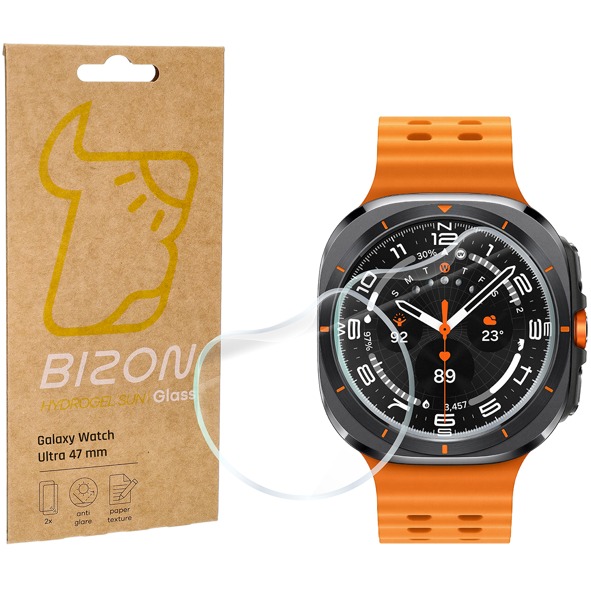Folia matowa na ekran Bizon Film Sun Duo do Galaxy Watch Ultra 47 mm, 2 sztuki